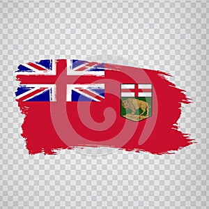 Flag of Manitoba brush strokes. FlagÃÂ Manitoba Province of Canada on transparent background photo